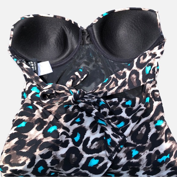 COCO REEF Women’s Swimsuit Bathing Suit Tankini Animal Print XS 32C S 34C - Picture 6 of 9